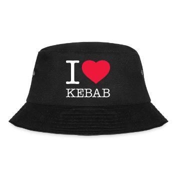 I LOVE KEBAB - Bucket Hat - Schwarz - Vorne - Lela (165cm)