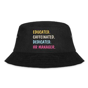 HR Manager Coffee Lover Funny Saying - Bucket Hat - black - Front - Lela (165cm)