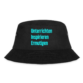 Unterrichten Inspirieren Ermutigen - Bucket Hat - Schwarz - Vorne - Lela (165cm)