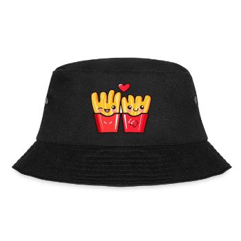 Frites Couple Amour Coeur Saint Valentin - Bob - noir - Devant - Lela (165cm)
