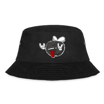Rock'n'Roll Grummelhummel lustiges Cartoon Tier - Bucket Hat - Schwarz - Vorne - Lela (165cm)