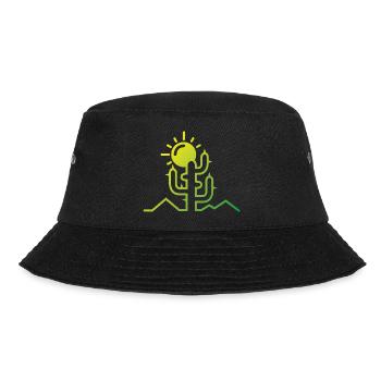 cactus Wüste Sonne Abenteuer minimal Design flat - Bucket Hat - Schwarz - Vorne - Lela (165cm)