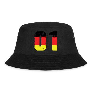 1 Zahl Deutschland Trikot - Bucket Hat - Schwarz - Vorne - Lela (165cm)
