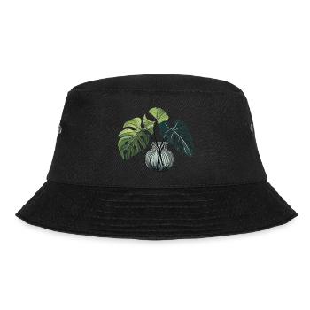 Monstera Pflanze Pflanzenliebe - Bucket Hat - Schwarz - Vorne - Lela (165cm)