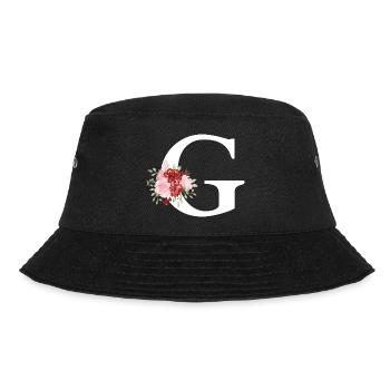 Roter Blumenbuchstabe G - Bucket Hat - Schwarz - Vorne - Lela (165cm)