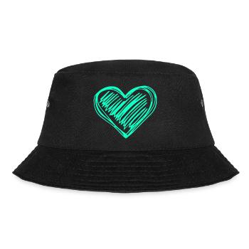 Liebe türkis - Bucket Hat - Schwarz - Vorne - Lela (165cm)