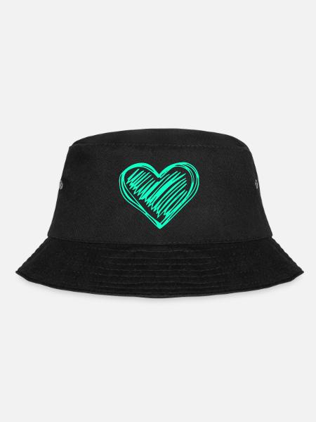 Liebe türkis - Bucket Hat - Schwarz