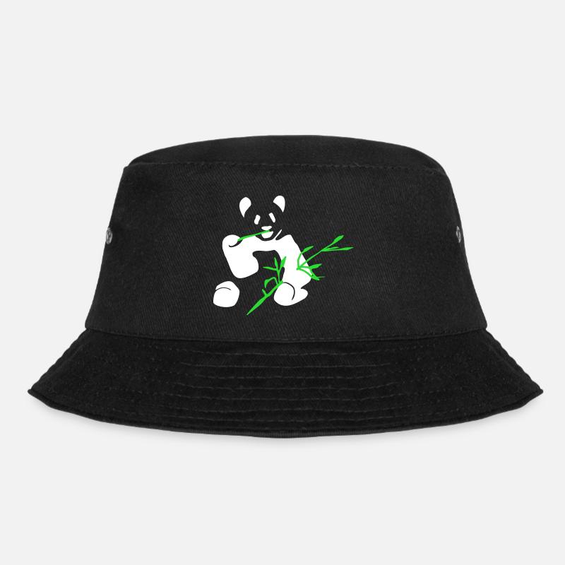 Panda with bamboo - Bucket Hat - black
