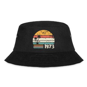 1973 Geburtstagsgeschenk - Made in 1973 Retro 1973 - Bucket Hat - Schwarz - Vorne - Lela (165cm)
