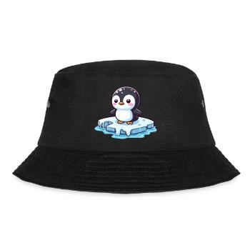 Penguin, Global Warming & Melting Ice - Bucket Hat - black - Front - Lela (165cm)