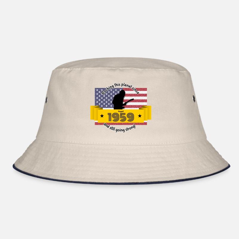 65. Birthday Rocking this planet since 08/1959 Bucket Hat