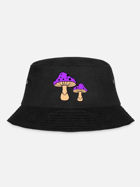 Mushrooms Comic - Bucket Hat - black