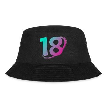 Nummer 18 mehrfarbig - Bucket Hat - Schwarz - Vorne - Lela (165cm)