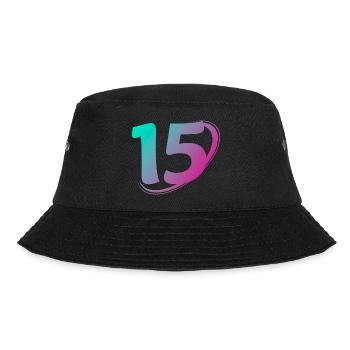 Nummer 15 mehrfarbig - Bucket Hat - Schwarz - Vorne - Lela (165cm)