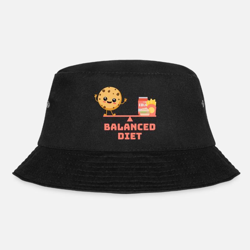 balanced cookie fastfood Diet - Bucket Hat - black