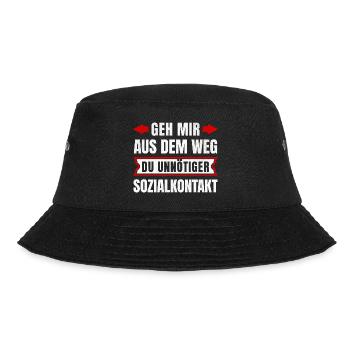 GEH MIR AUS DEM WEG DU UNNÖTIGER SOZIALKONTAKT - Bucket Hat - Schwarz - Vorne - Lela (165cm)