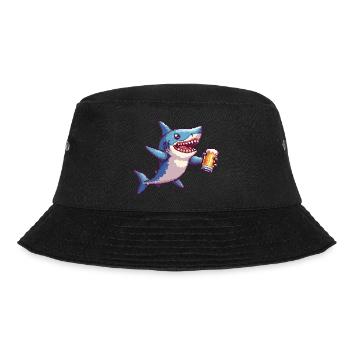 Shark Beer Pixel - Bucket Hat - black - Front - Lela (165cm)
