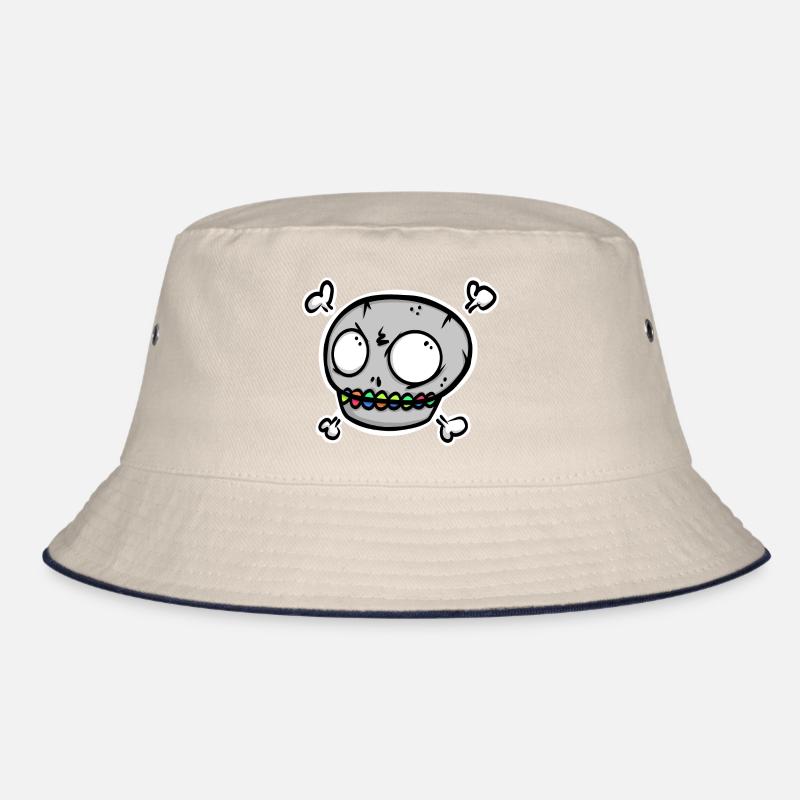 Spooky Fun – Skull with Colorful Halloween Teeth Bucket Hat