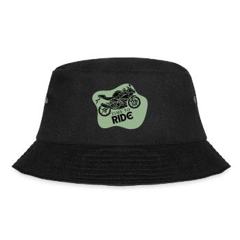 Motorrad - Time to Ride - Bucket Hat - Schwarz - Vorne - Lela (165cm)
