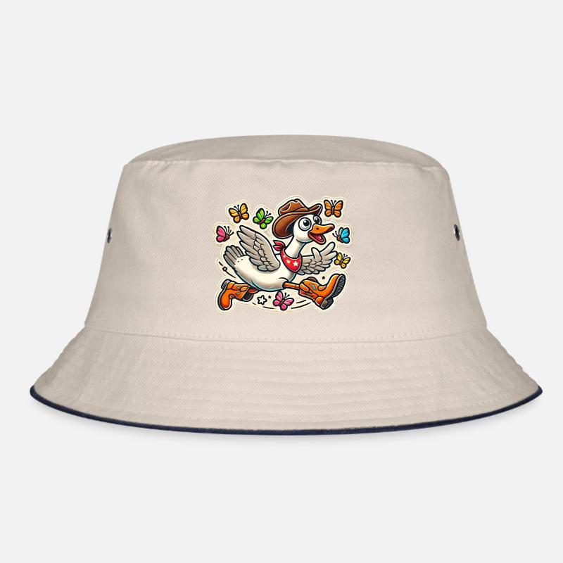 Dumme Gans mit Cowboyhut und Stiefeln Bucket Hat