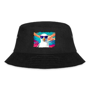 Funny seagull with sunglasses - Bucket Hat - black - Front - Lela (165cm)