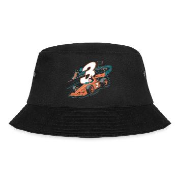 3rd Birthday Race Car Theme for Boys - Bucket Hat - black - Front - Lela (165cm)