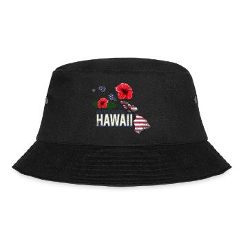 Hawaii United States Retro Wall Map Vintage - Bucket Hat - black - Front - Lela (165cm)