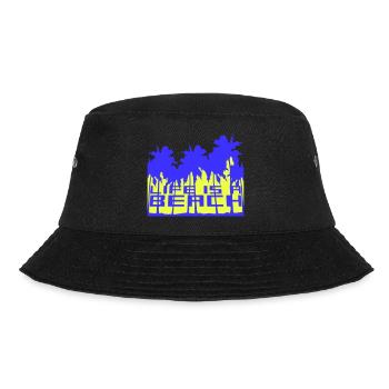 Life is a Beach Palmen Leben ist ein Strand Spruch - Bucket Hat - Schwarz - Vorne - Lela (165cm)