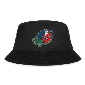 Santa Claus riding a sleigh pulled by dinosaurs - Bucket Hat - black - Front - Lela (165cm)