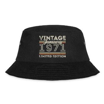 January 1971 Born in 1971 - Birthday January 1971 - Bucket Hat - black - Front - Lela (165cm)