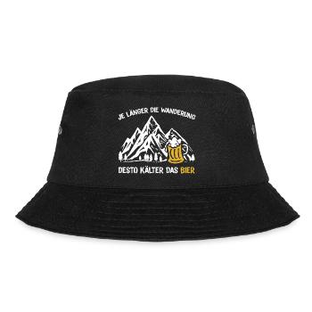 Je länger die Wanderung desto kälter das Bier - Bucket Hat - Schwarz - Vorne - Lela (165cm)