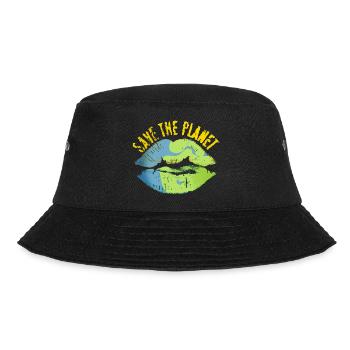 Save the world vintage look - Bucket Hat - black - Front - Lela (165cm)