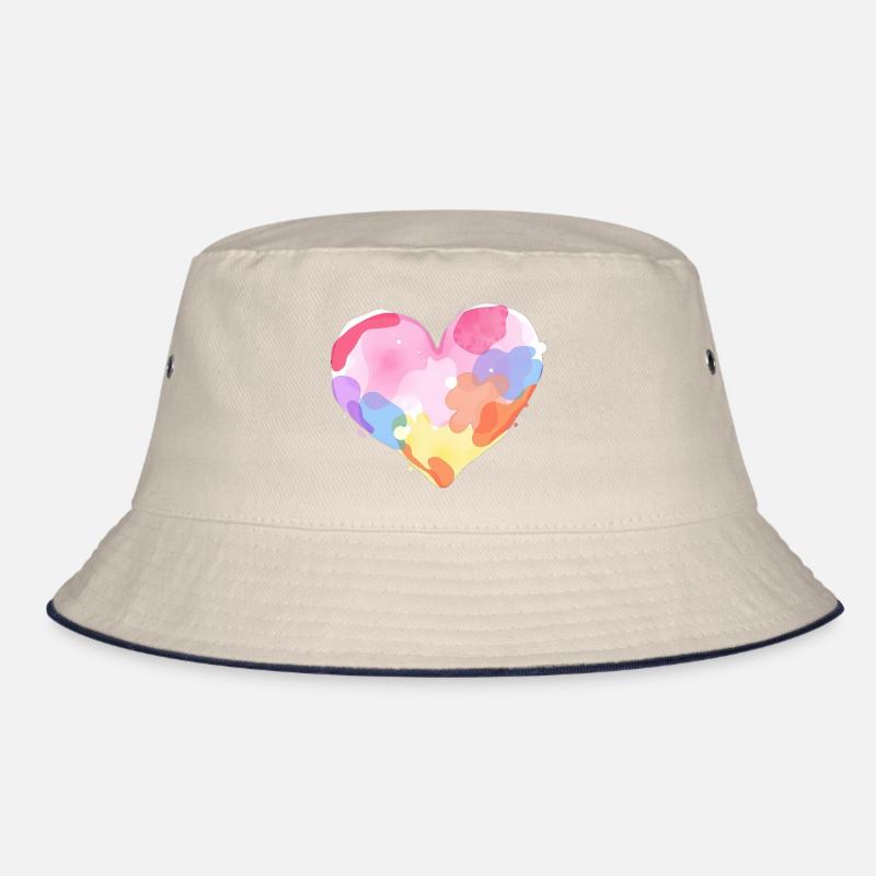 Buntes Aquarell-Herz - Valentinstag Bucket Hat