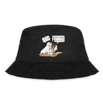 "How to spell love" Bullterrier mit Welpe - Bucket Hat - Schwarz - Vorne - Lela (165cm)
