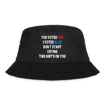 Du hast rot gewählt, ich habe blau gewählt - politische Satire - Bucket Hat - Schwarz - Vorne - Lela (165cm)