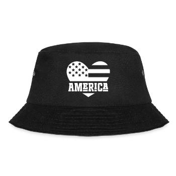 America Flag Heart White - Bucket Hat - black - Front - Lela (165cm)