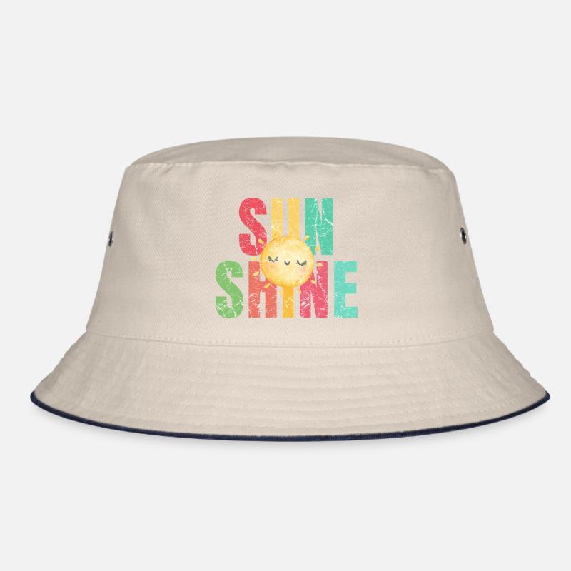 Sonne scheint Retro Sommer Urlaub Bucket Hat