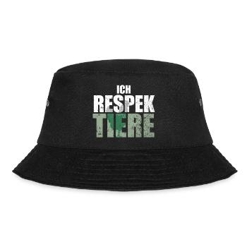 Ich Respektiere Tiere Tierschutz Huhn Vegan - Bucket Hat - Schwarz - Vorne - Lela (165cm)