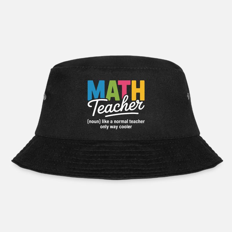 Colourful Math Teacher Illustration T-Shirt - Bucket Hat - black