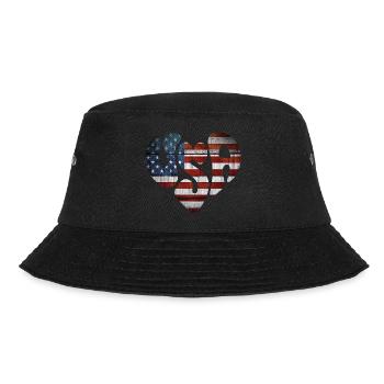 Vintage American Handle and Heart - Bucket Hat - black - Front - Lela (165cm)