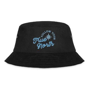 Compass motif with adventure message - Bucket Hat - black - Front - Lela (165cm)