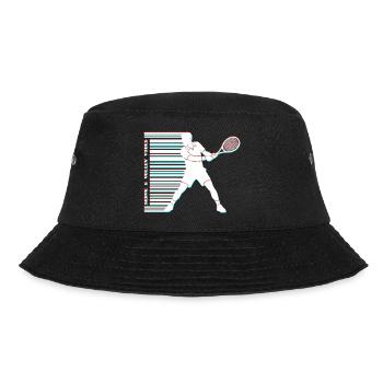 Tennis Glitch Barcode Hoodie Shirt - Bucket Hat - Schwarz - Vorne - Lela (165cm)