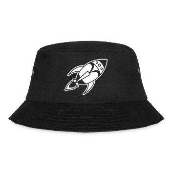 Retro Space Rocket – Space Spaceship Design - Bucket Hat - black - Front - Lela (165cm)