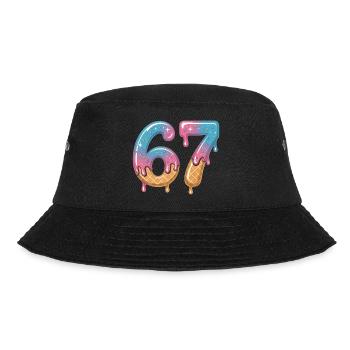 67 Eiscreme Tropfen - Bucket Hat - Schwarz - Vorne - Lela (165cm)