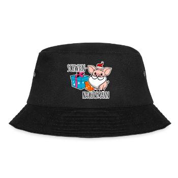 Fröhliche Schweinnachten mit dem Schweinnachtsmann - Bucket Hat - Schwarz - Vorne - Lela (165cm)