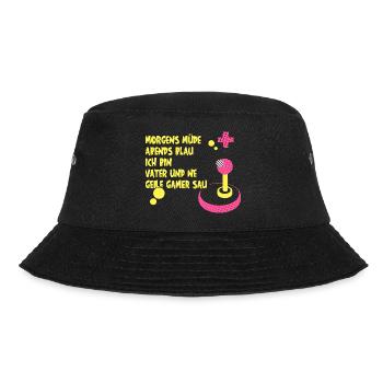 Father's Day Father Gamer Gaming Video Games Dad - Bucket Hat - black - Front - Lela (165cm)