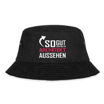 So gut kann nur ein Architekt aussehen - Bucket Hat - Schwarz - Vorne - Lela (165cm)