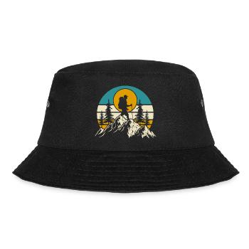 Wandern Wanderer Bergsteiger Geschenk - Bucket Hat - Schwarz - Vorne - Lela (165cm)