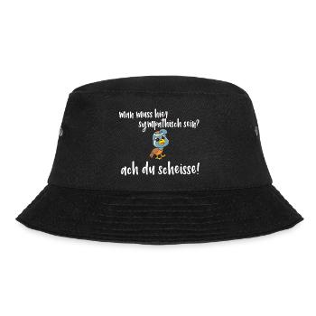 Frecher Vogel Spruch - man muss sympatisch sein? - Bucket Hat - Schwarz - Vorne - Lela (165cm)