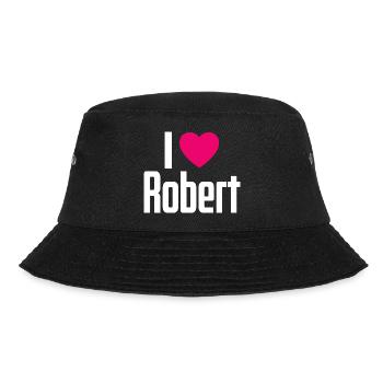 I Love Robert Pinkes Herz Ich liebe Robert - Bucket Hat - Schwarz - Vorne - Lela (165cm)